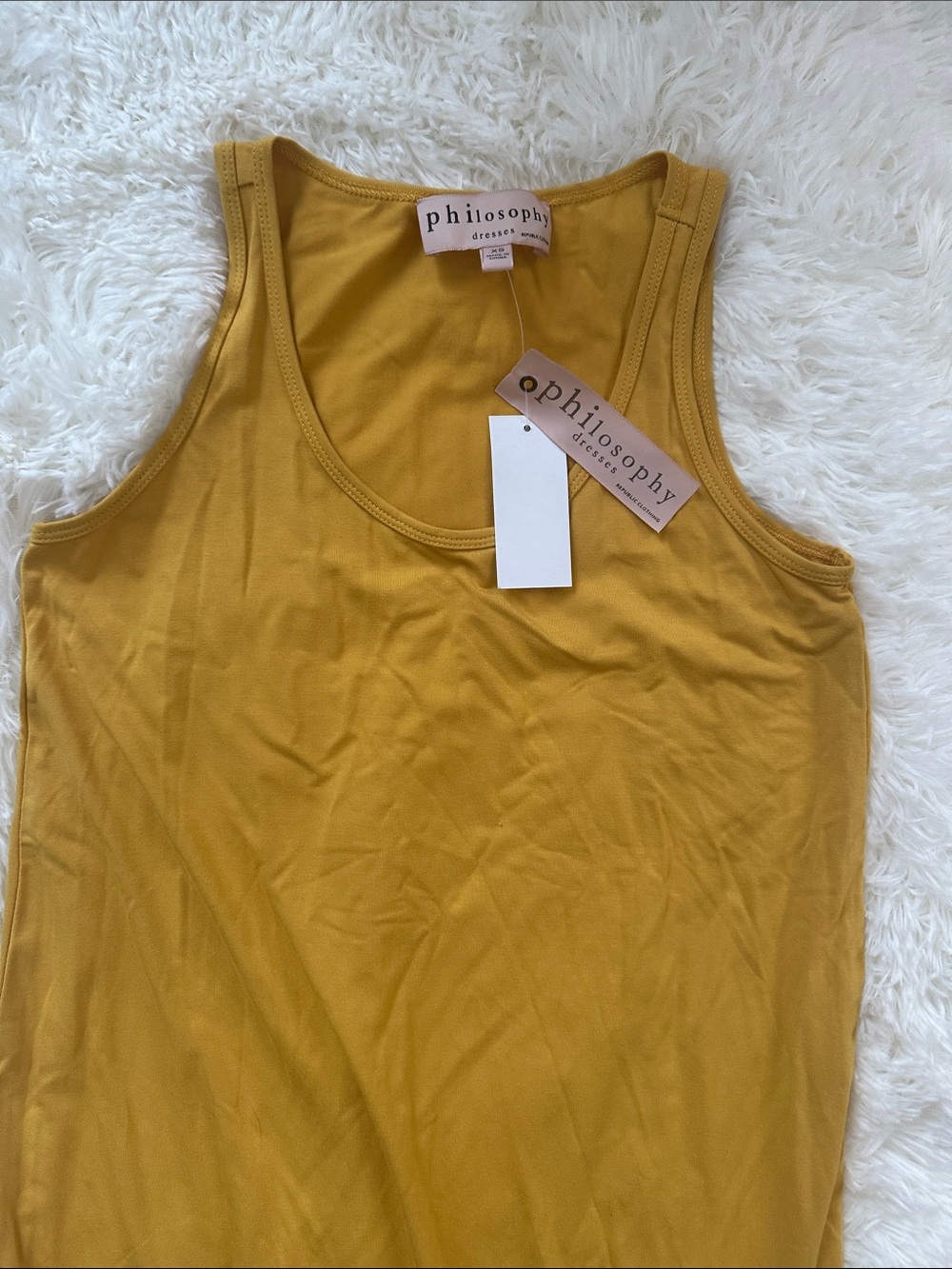 Philosophy Mustard Scoop Neck Maxi Tank Dress